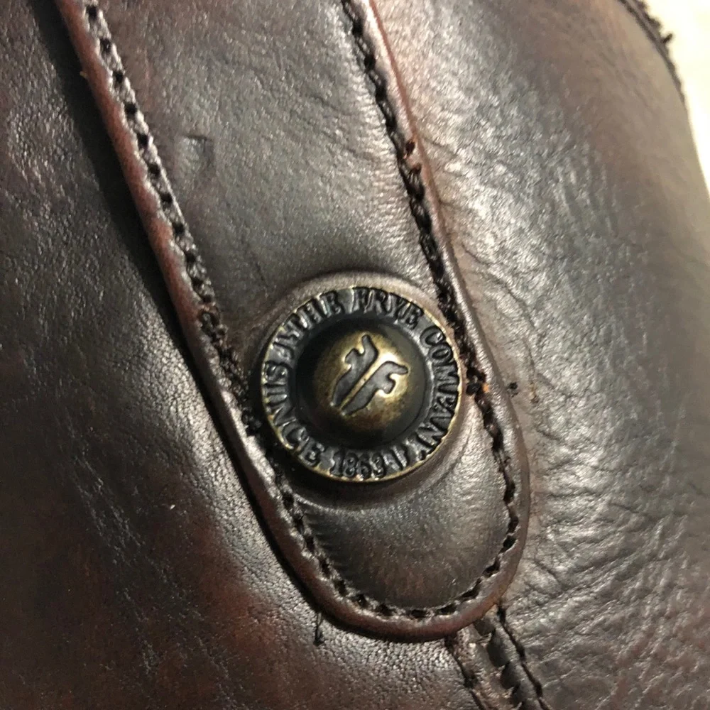 FRYE Melissa Button Leather Riding Boots. - Picture 6 of 14